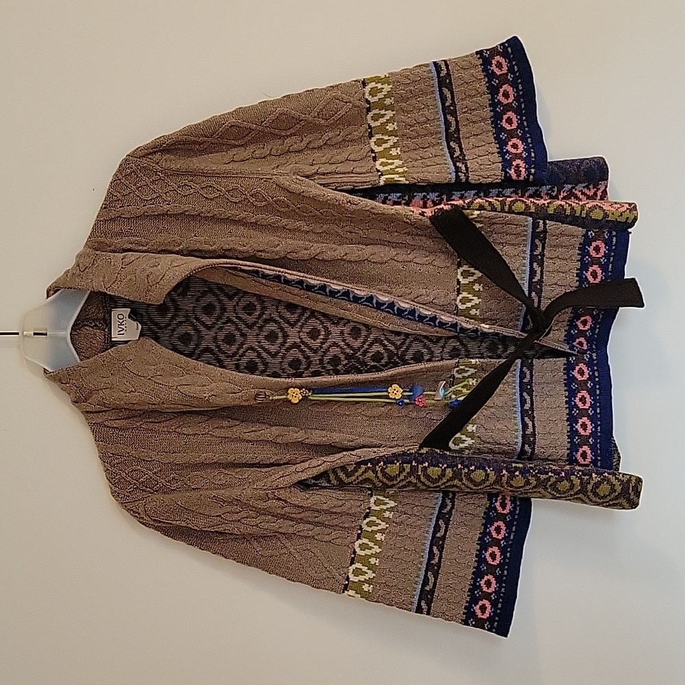 IVKO WOMAN 100% Wool Brown Sweater Size 38